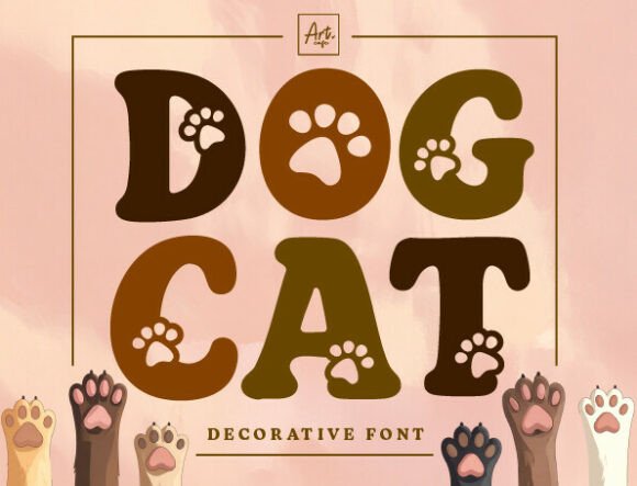 Dog Cat Retro Paw: A Playful Font for Pet-Themed Design